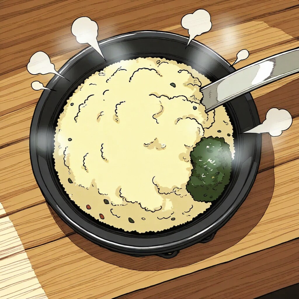 チャーハンを作る少女