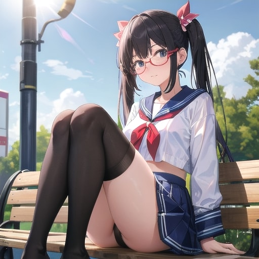 ベンチの女子①