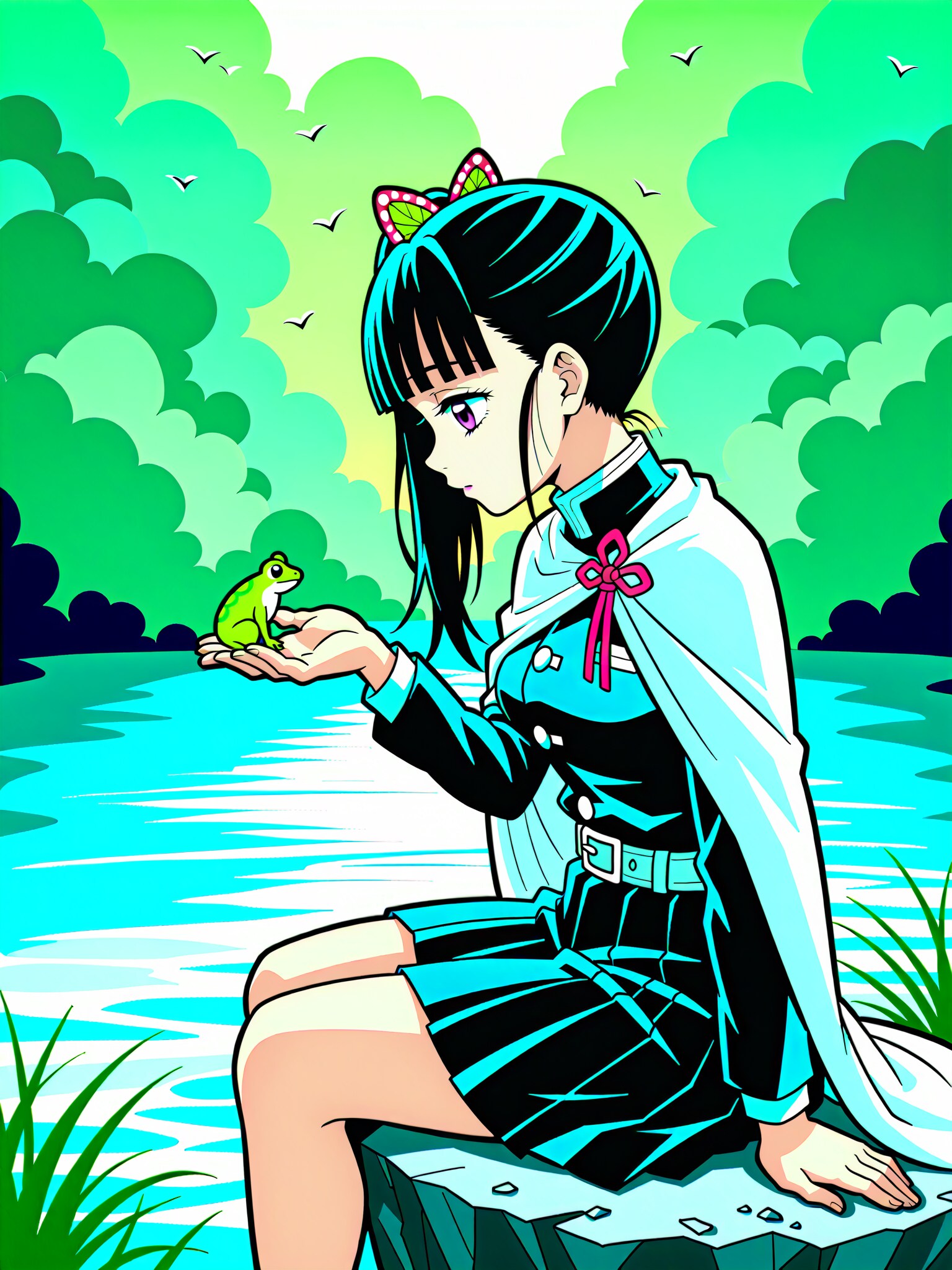 カナヲさんとカエルさん | の人気AIイラスト・グラビア