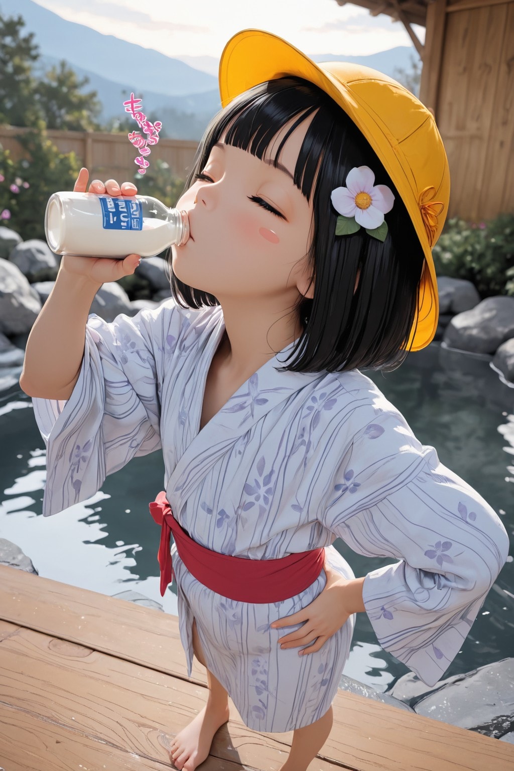 Onsen Girl（温泉ガール「やっぱ、牛乳でしょ♪」）