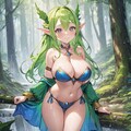 滝の前に居るエルフ 4枚目