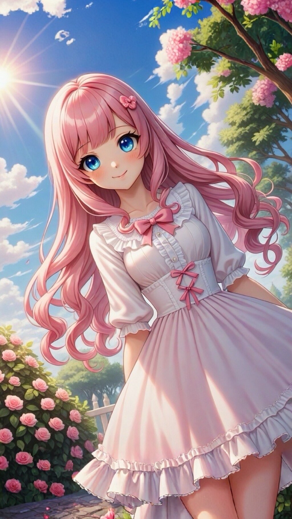 ピンク髪の可愛い女の子