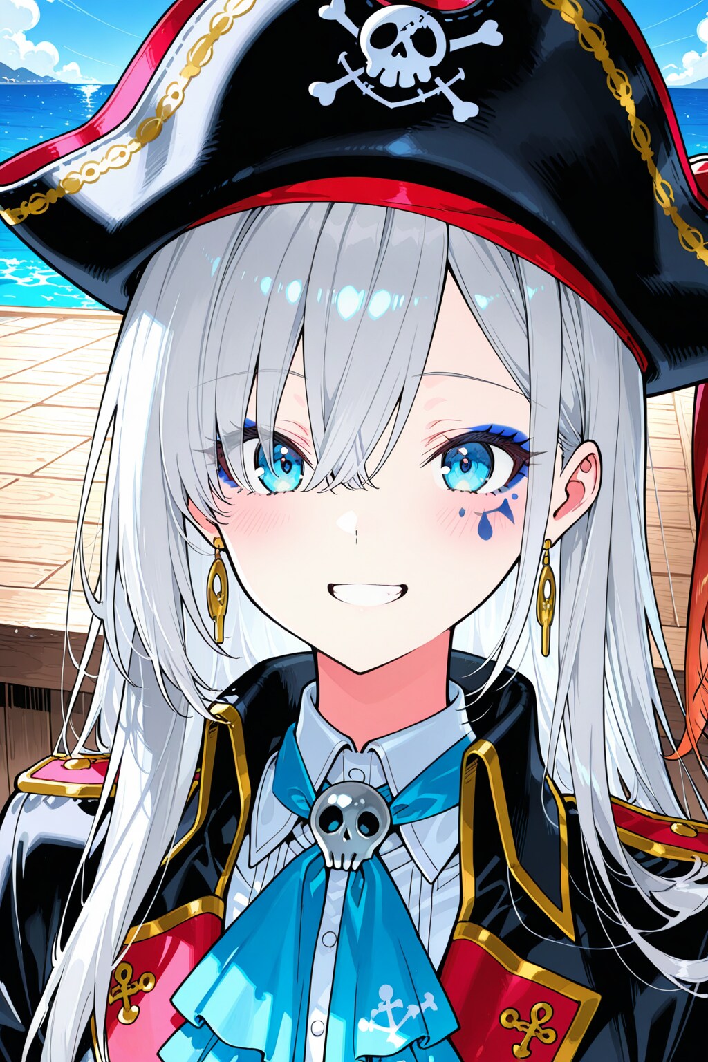 船長の控えめなメイク