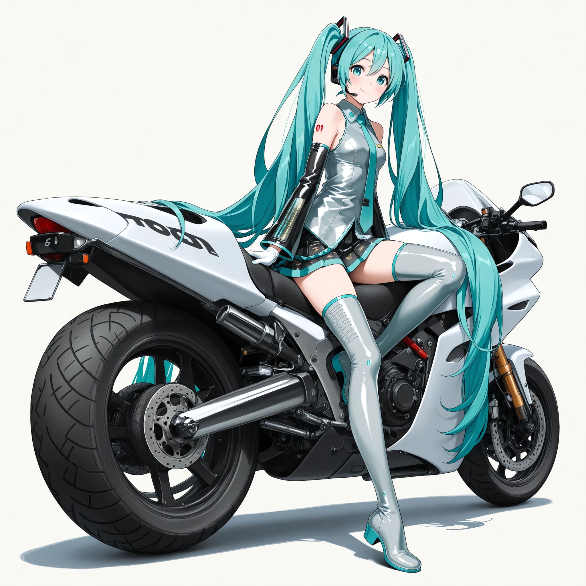 初音ミクとバイク | の人気AIイラスト・グラビア