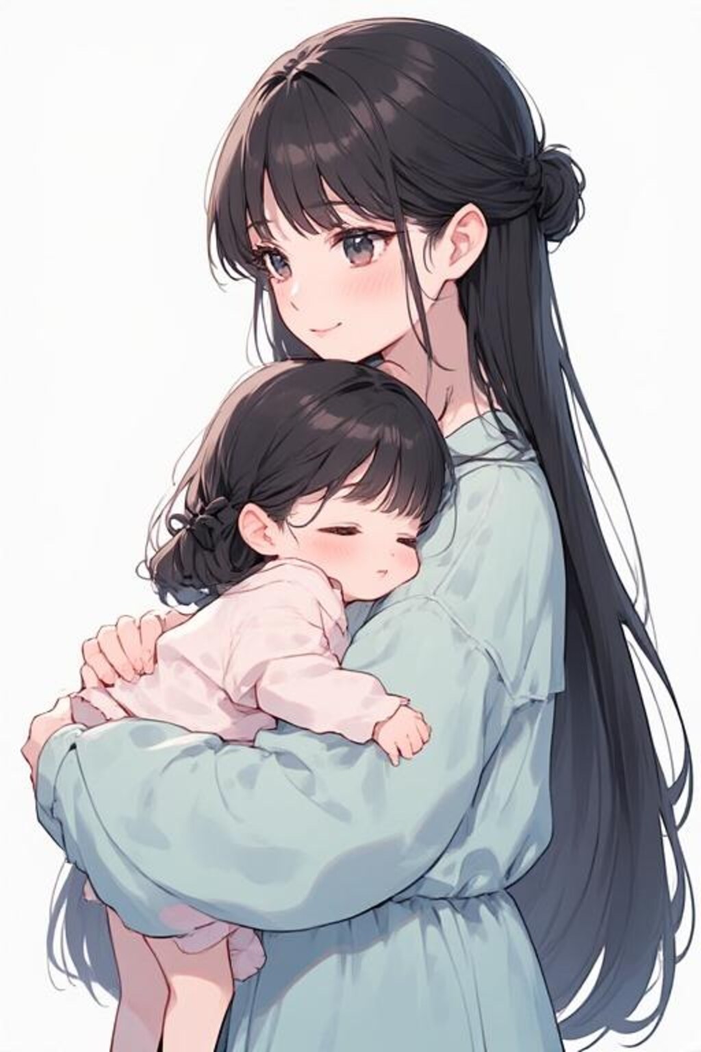 「パパ、この子寝かしつけてきますね。」