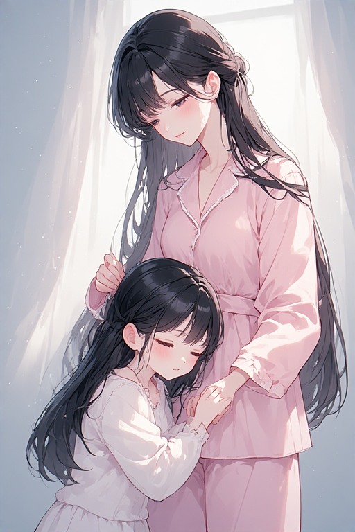 「パパ、この子寝かしつけてきますね。」