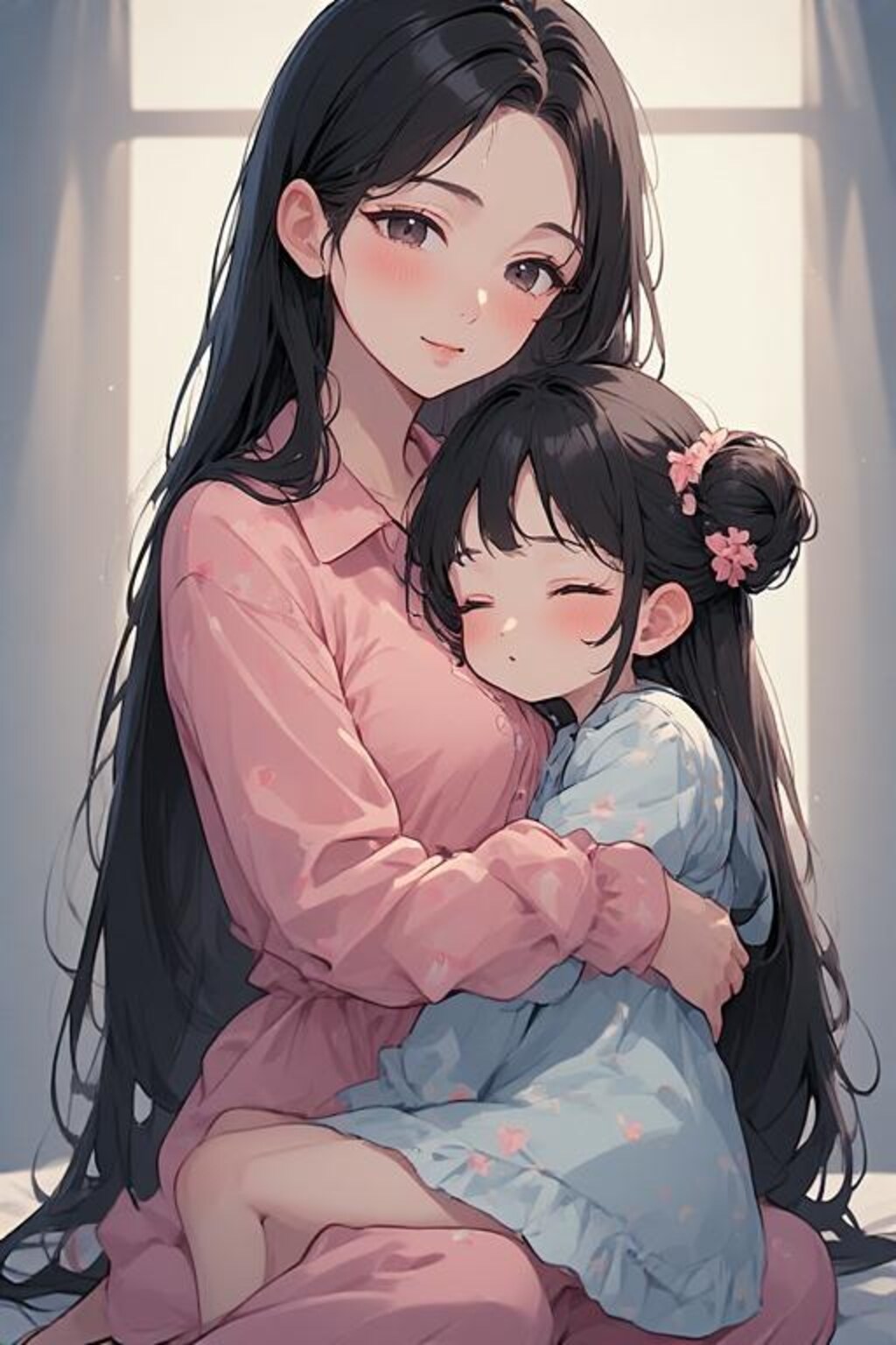 「パパ、この子寝かしつけてきますね。」