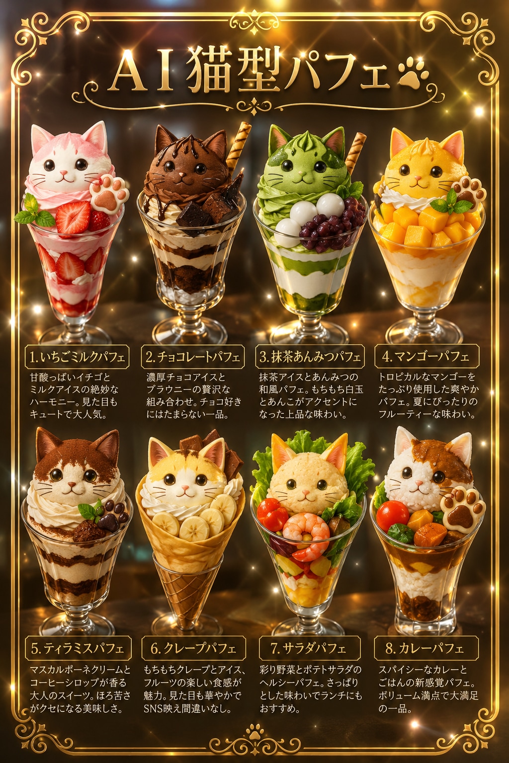 AI猫型パフェ