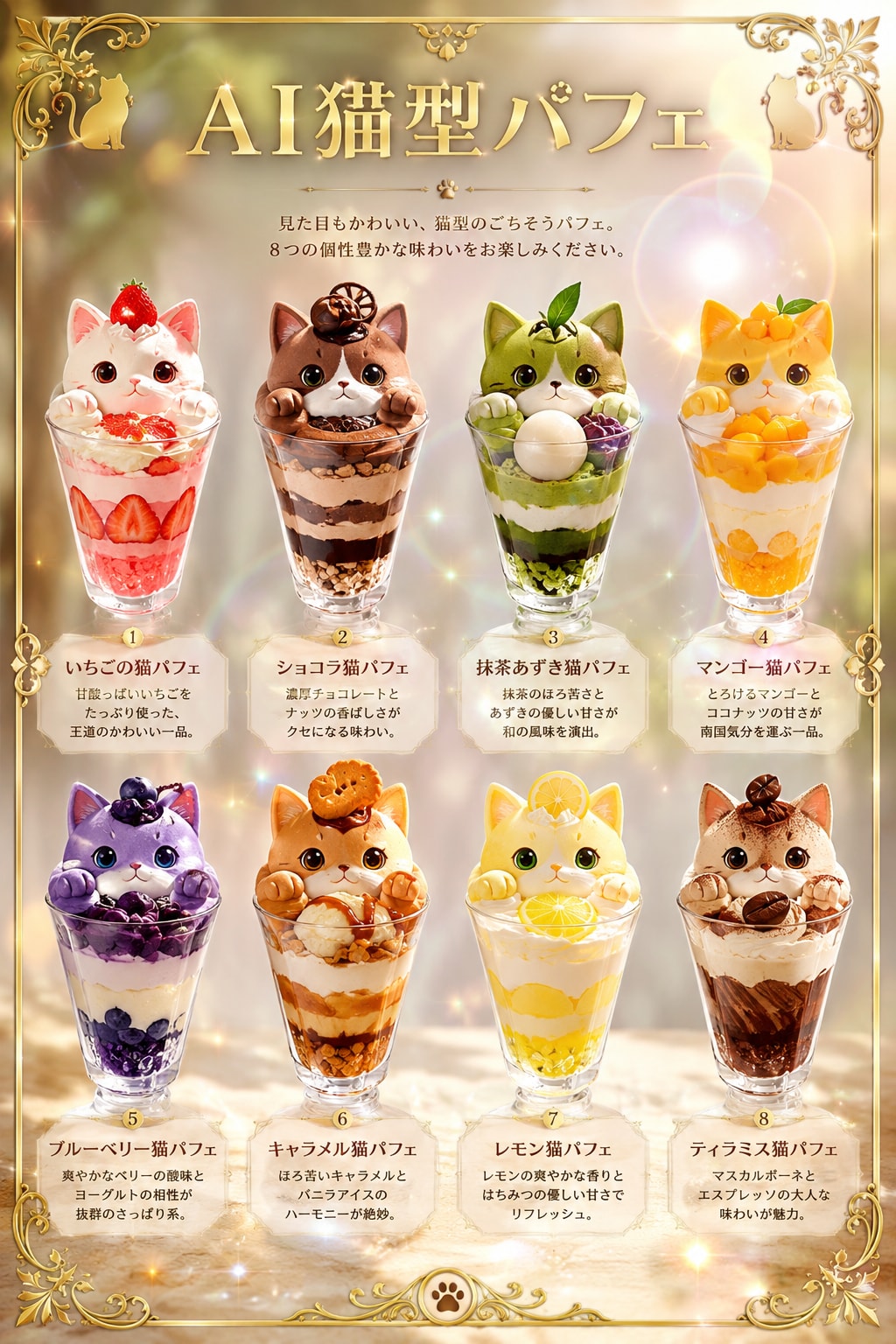 AI猫型パフェ