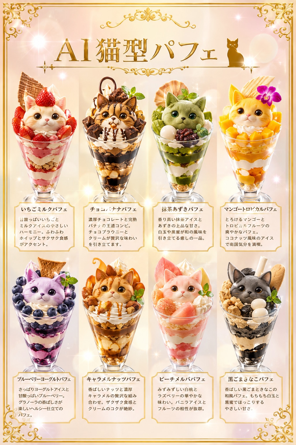 AI猫型パフェ