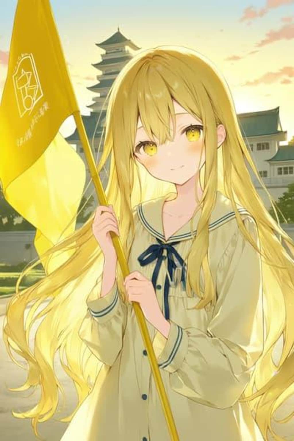 松本城を案内するバスガイドさん？