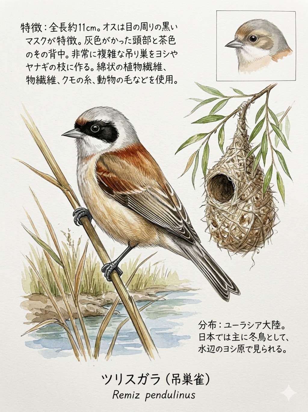 鳥(水彩画)(Gemini)(120)