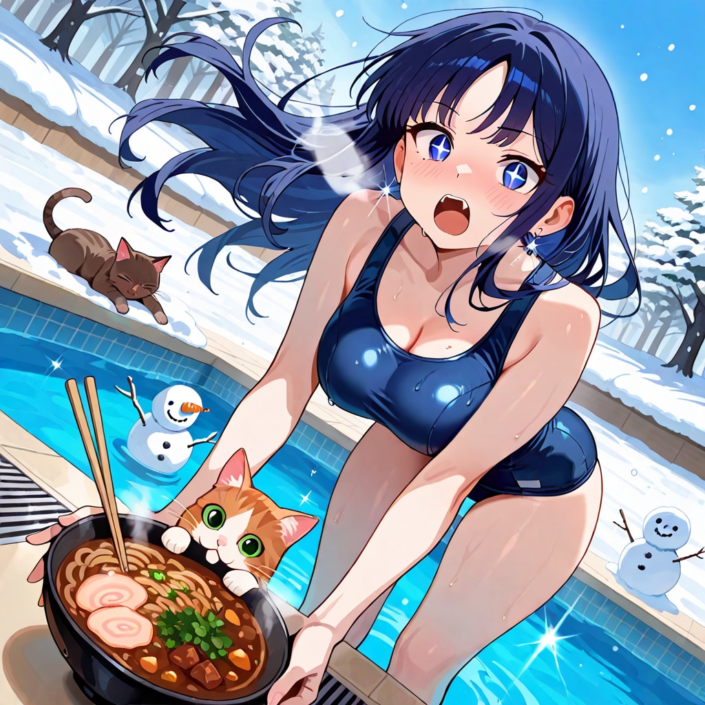 冬にスクール水着でカレーうどんには流石にキレた、あい。