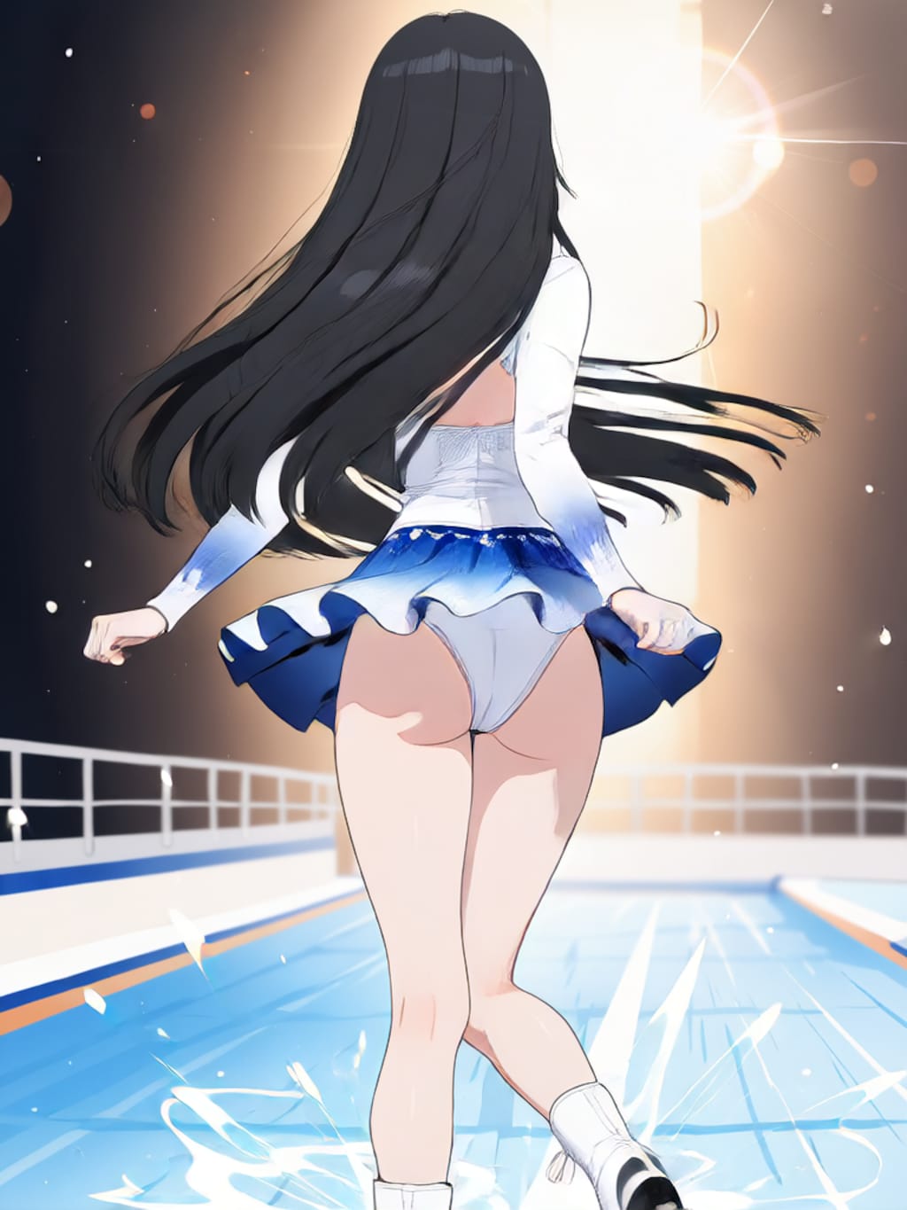 スケートでターン【パラパライラスト】