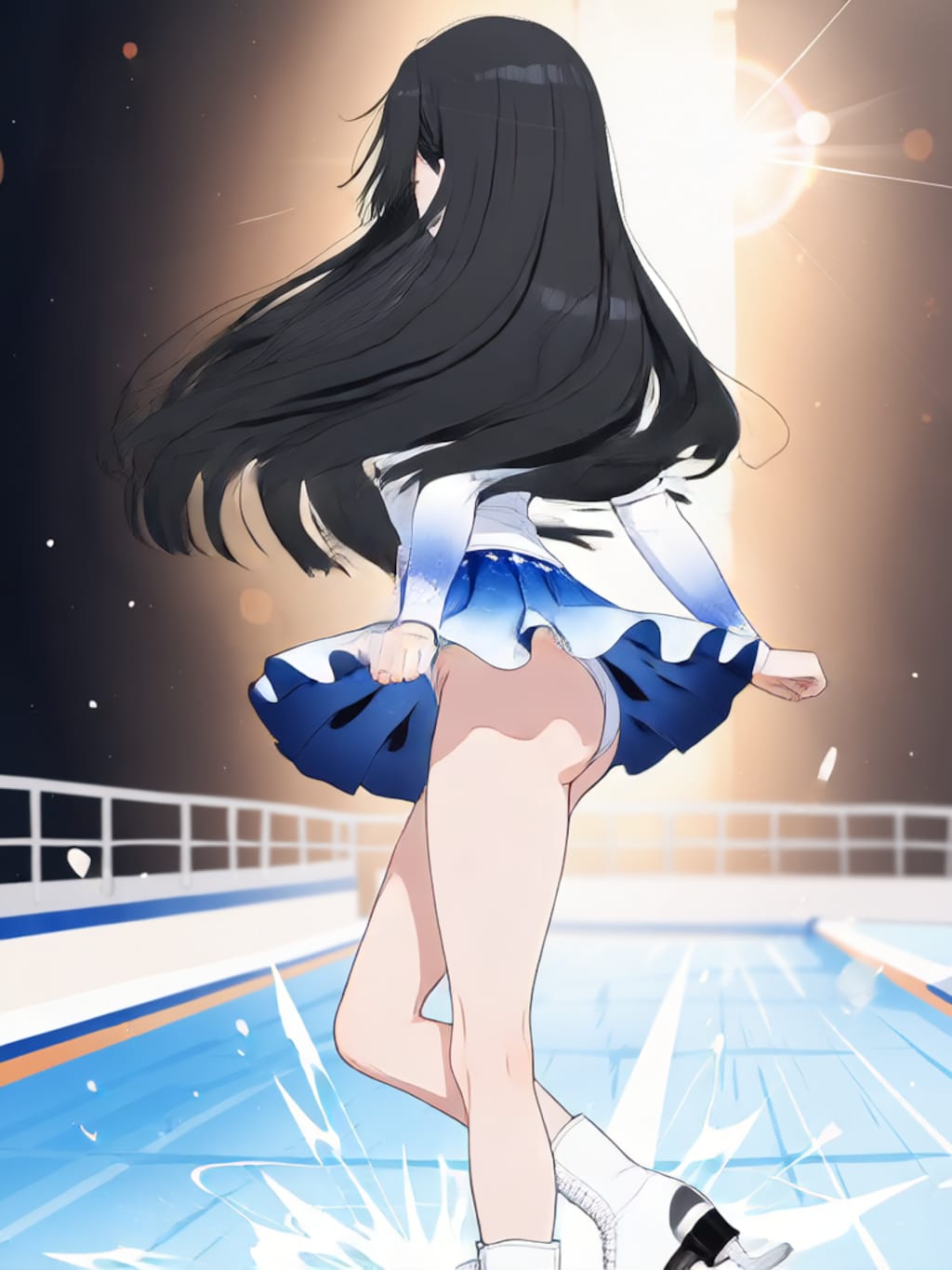 スケートでターン【パラパライラスト】