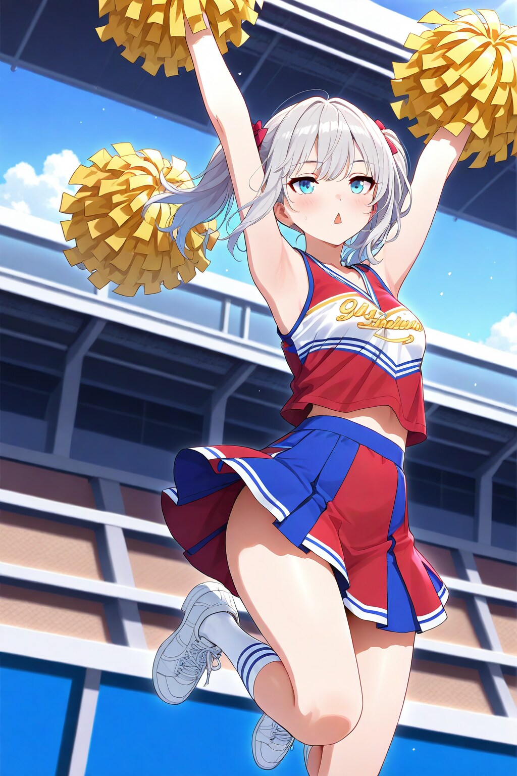 新歓のためチアリーディング