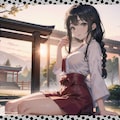 巨乳巫女　big breasted shrine maiden 4枚目