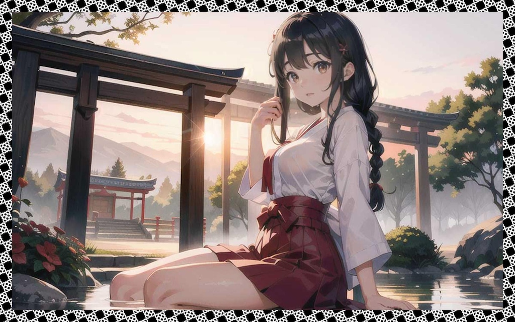 巨乳巫女　big breasted shrine maiden