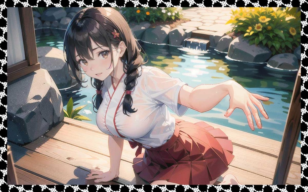 巨乳巫女　big breasted shrine maiden