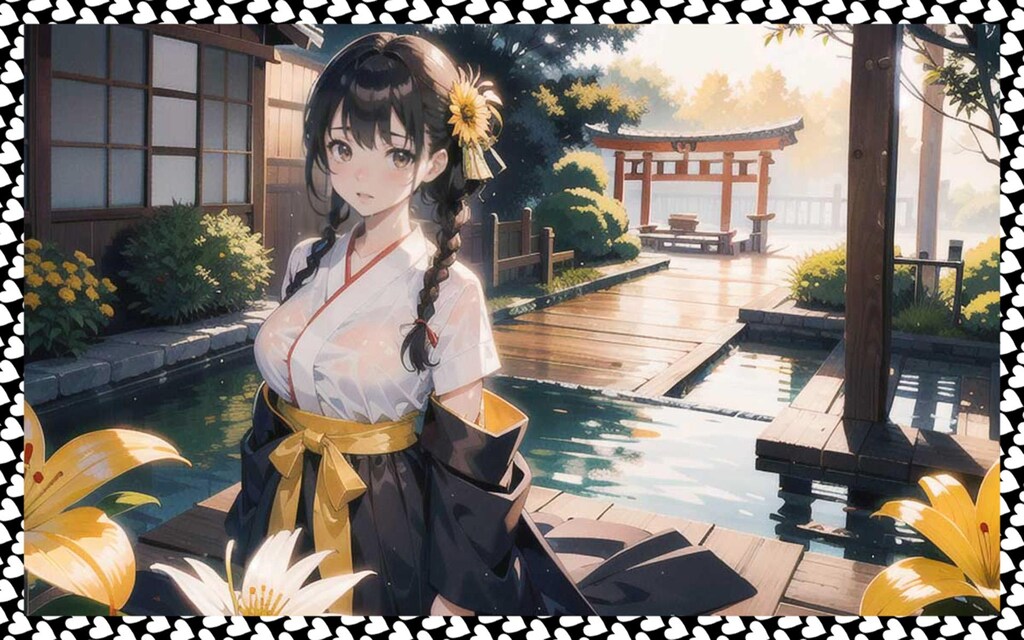 巨乳巫女　big breasted shrine maiden
