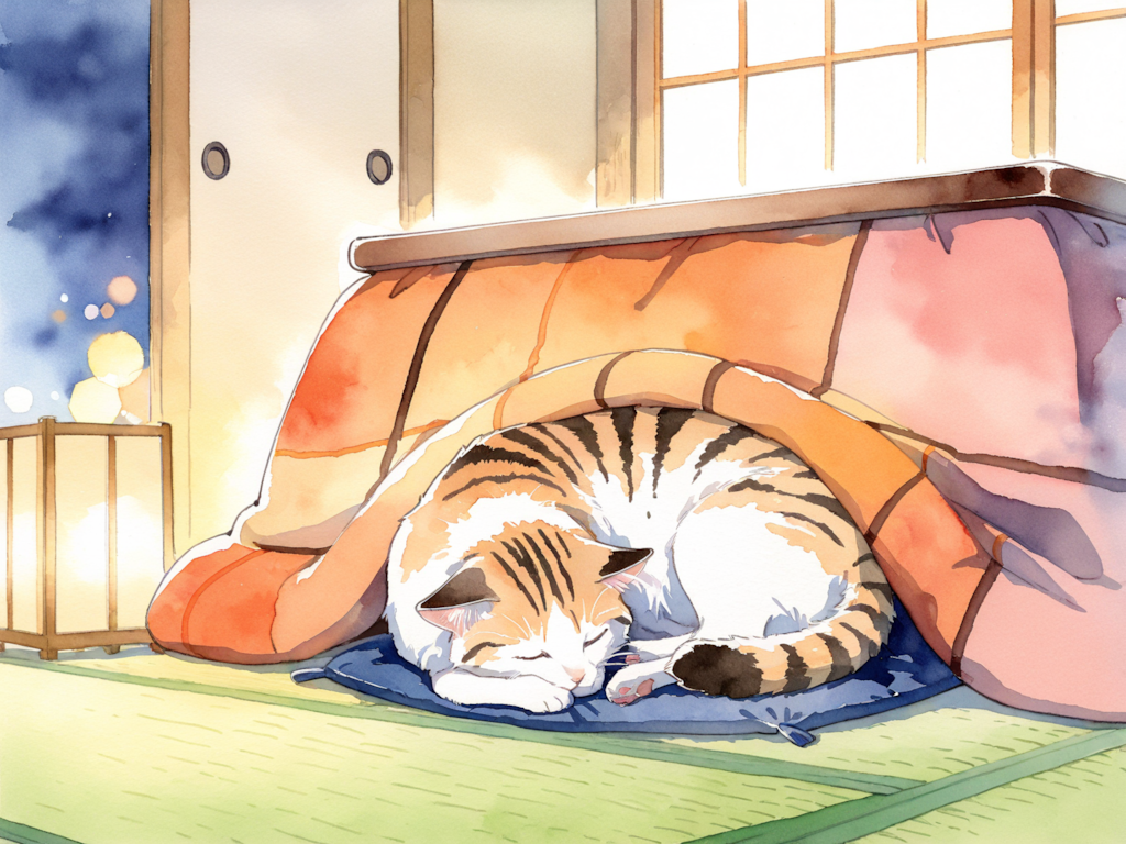 冬のねこの風景