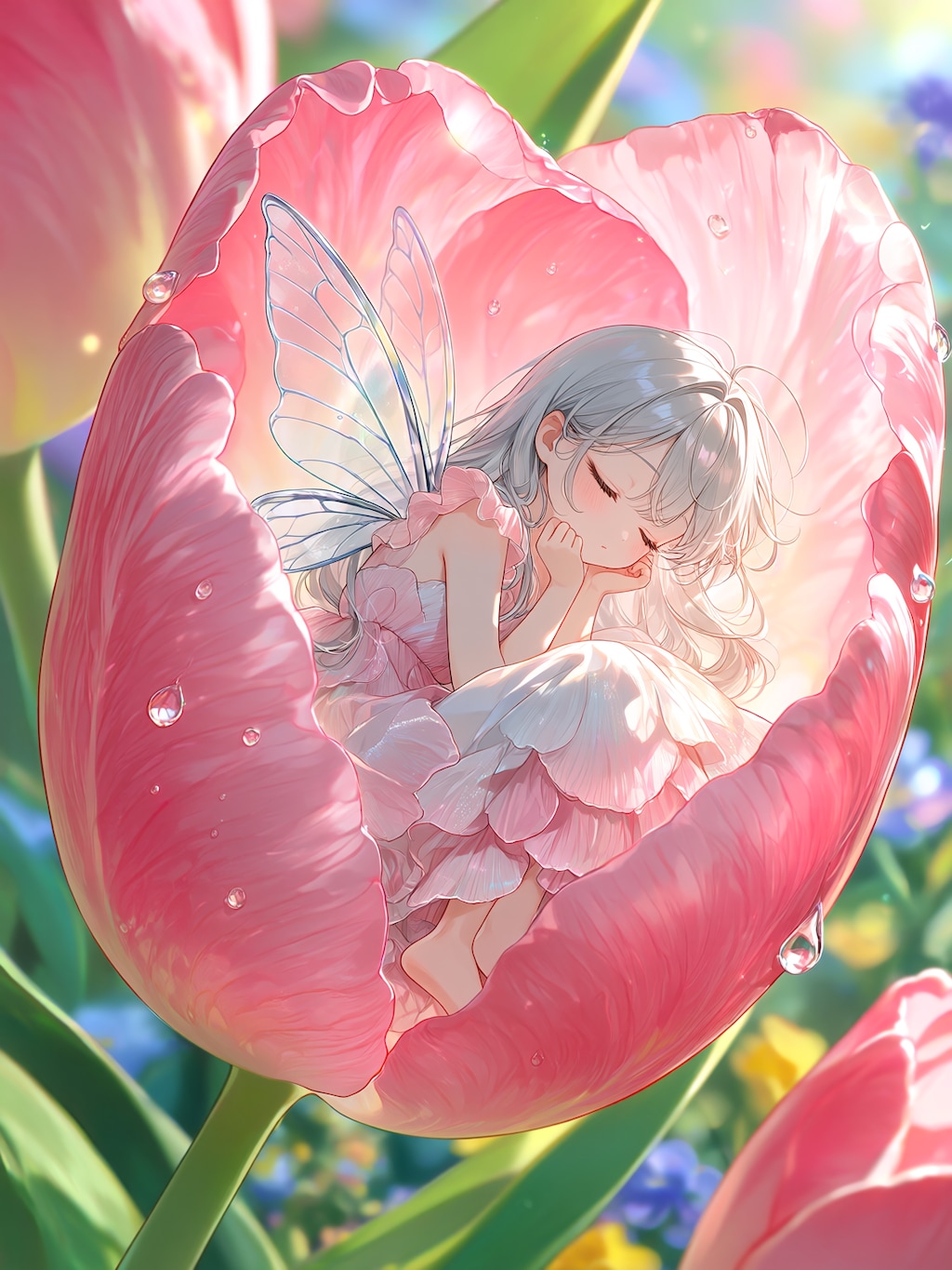 花びらの中で眠る妖精