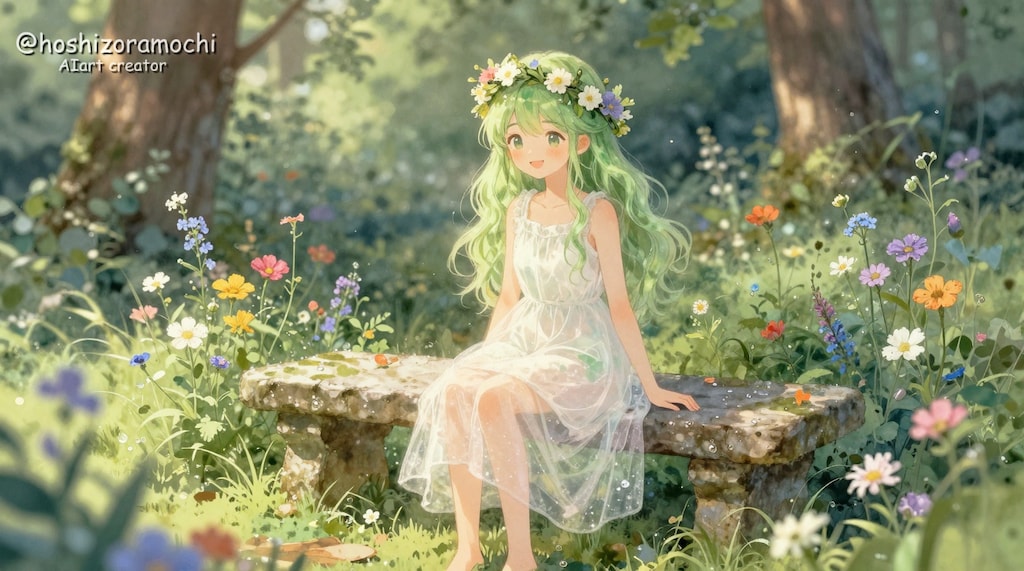 🍃秘密の花園で微笑む水彩の妖精