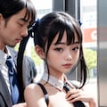 露出痴女電車01 2枚目