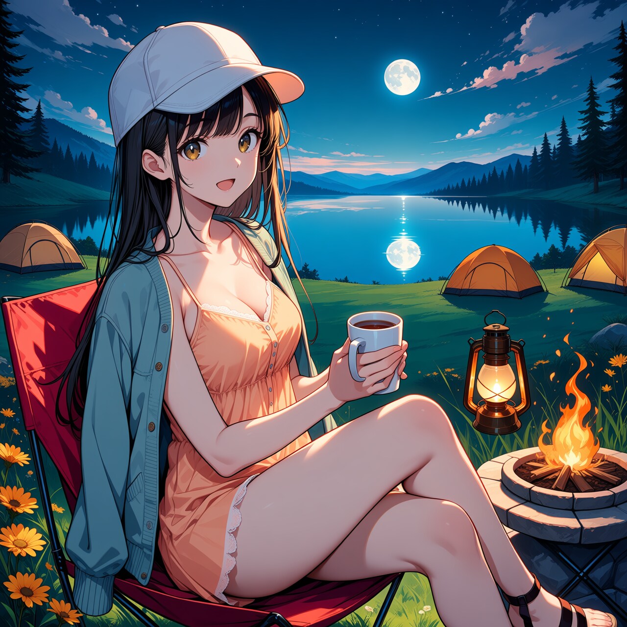 ほら見て下さい、月が綺麗ですよ！