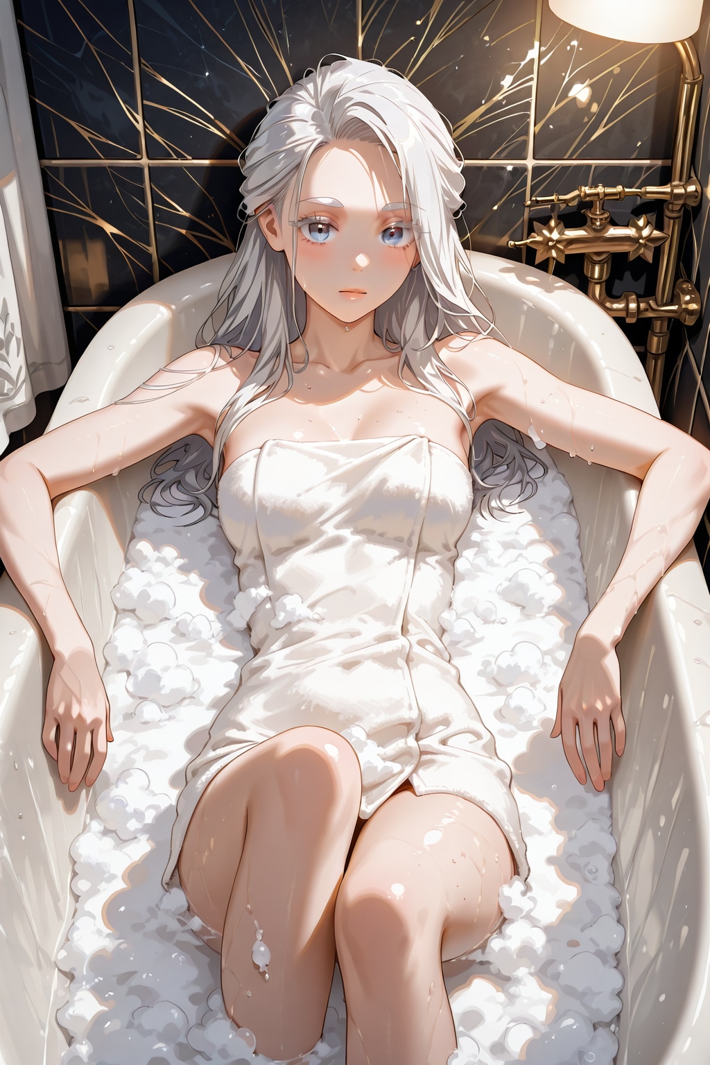 入浴の銀髪さん