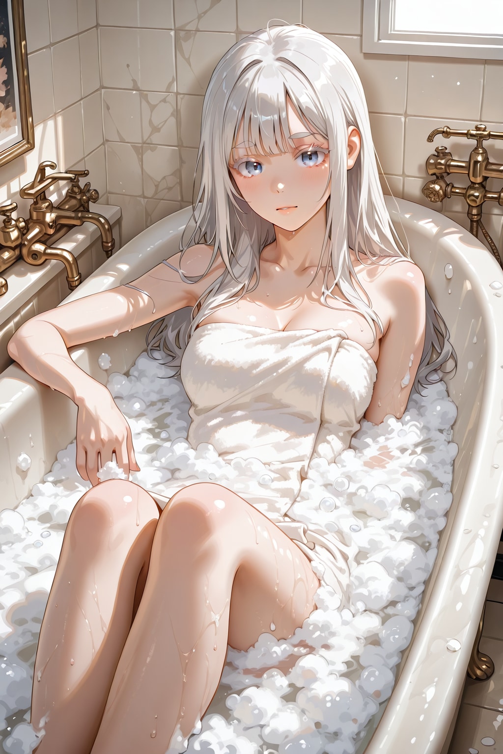 入浴の銀髪さん