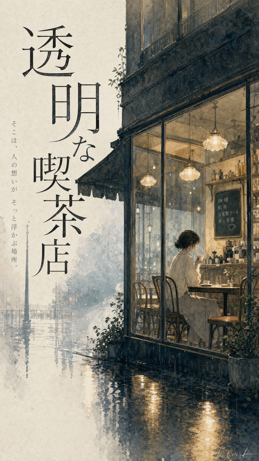 Bungakuシリーズ：002 ─ 透明な喫茶店／スマホ壁紙アーカイブ