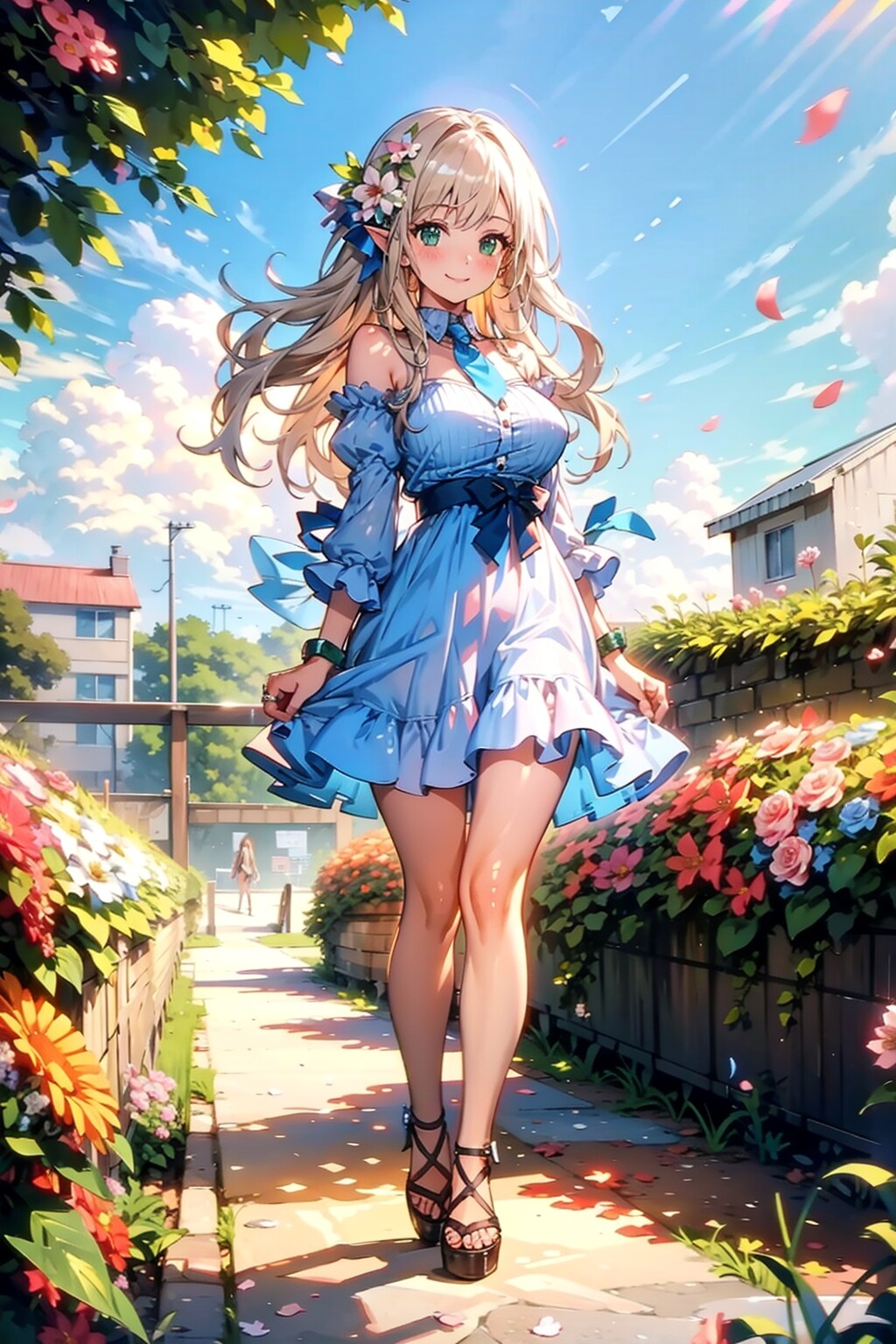 爽やかなお花達に囲まれて