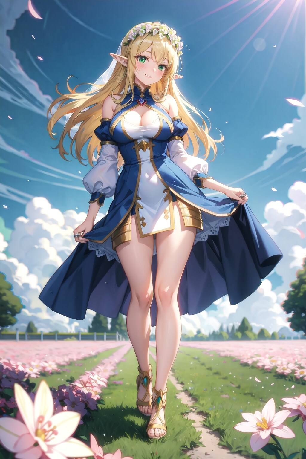 爽やかなお花達に囲まれて | の人気AIイラスト・グラビア