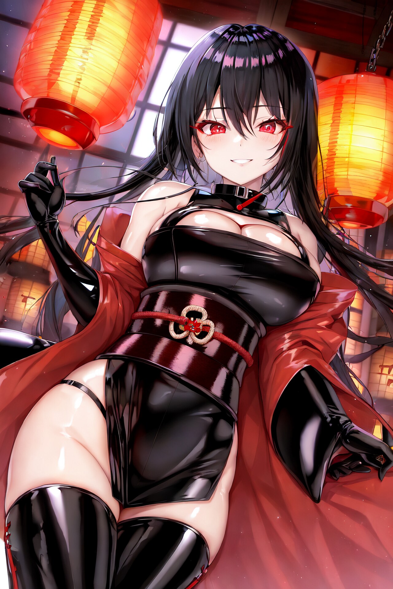黒髪ロング和風ボンデージ女王様ちゃん HolaraAI試作