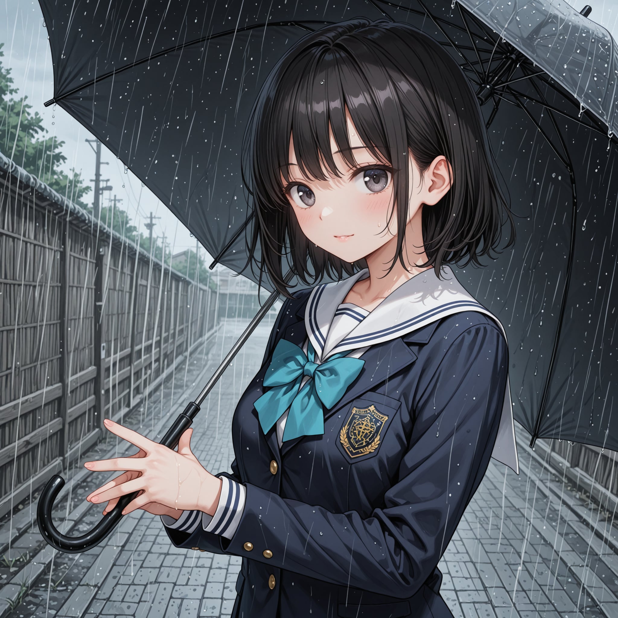 雨の日の女の子