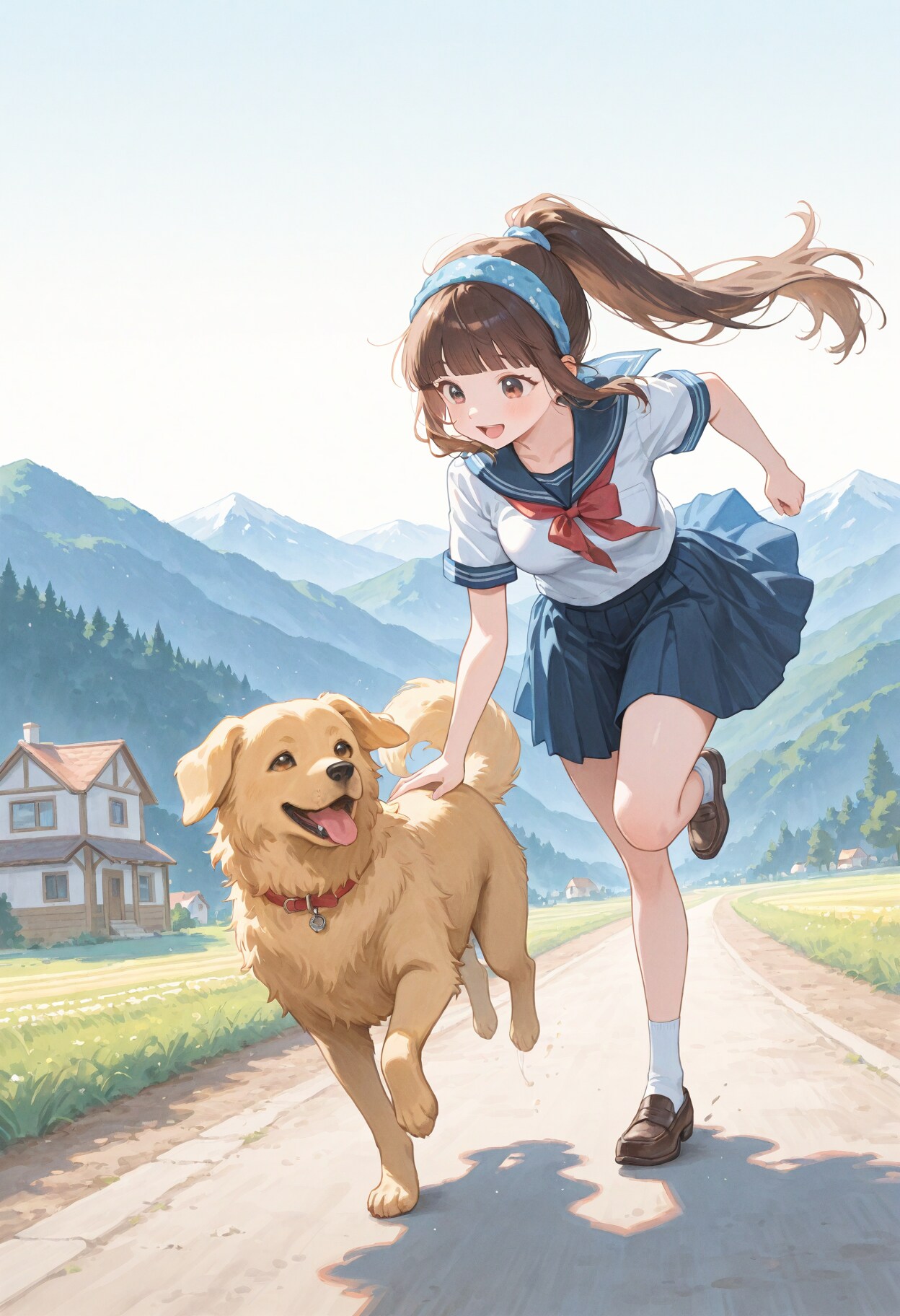 犬と走る少女