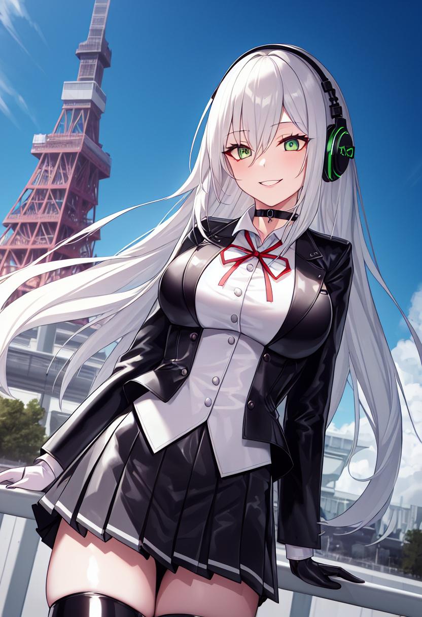 銀髪緑眼
