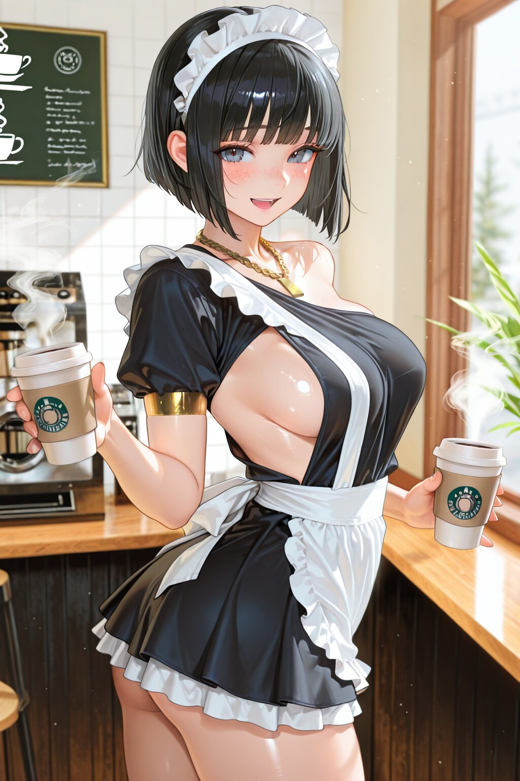そばかすボブちゃんと古代ギリシャ風メイド服