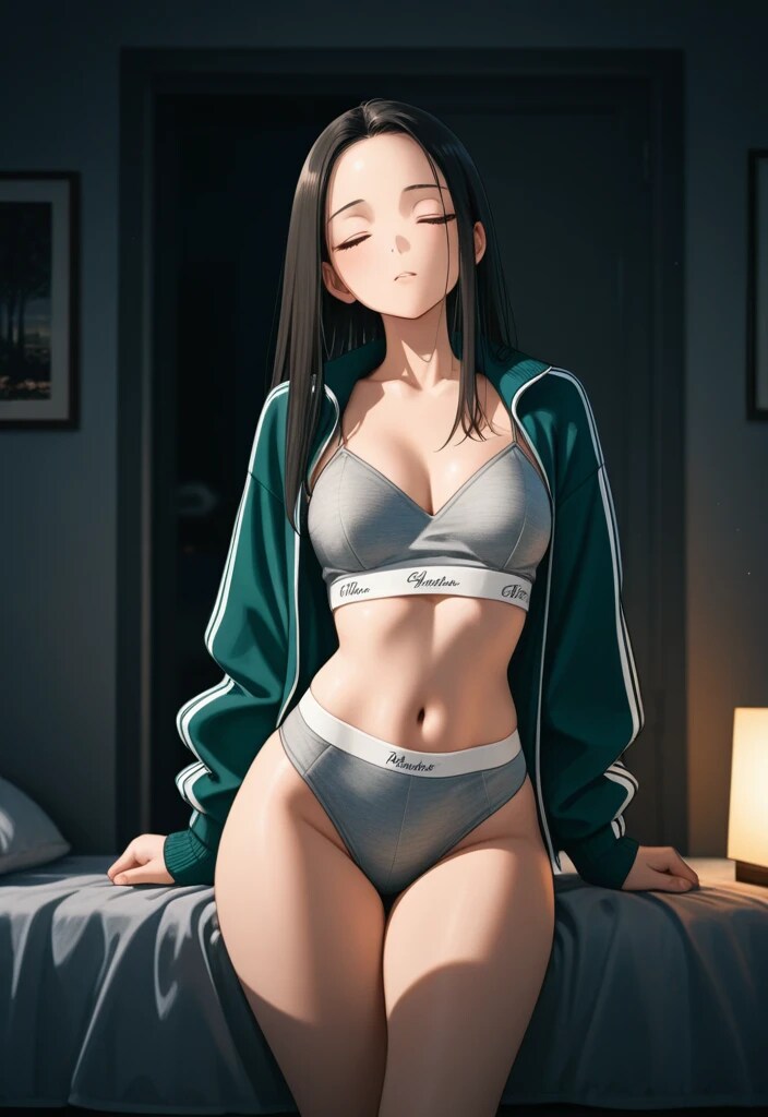 おでこと灰色下着