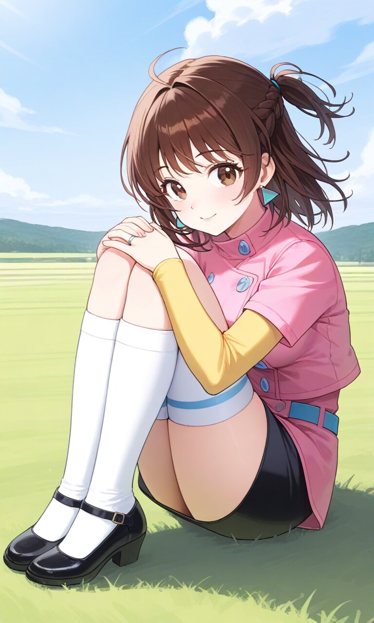 校庭のアニス先生