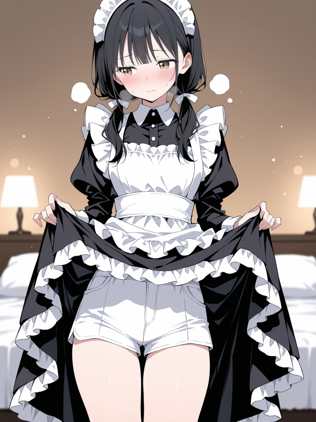 ご主人様、こんな格好お許しください。