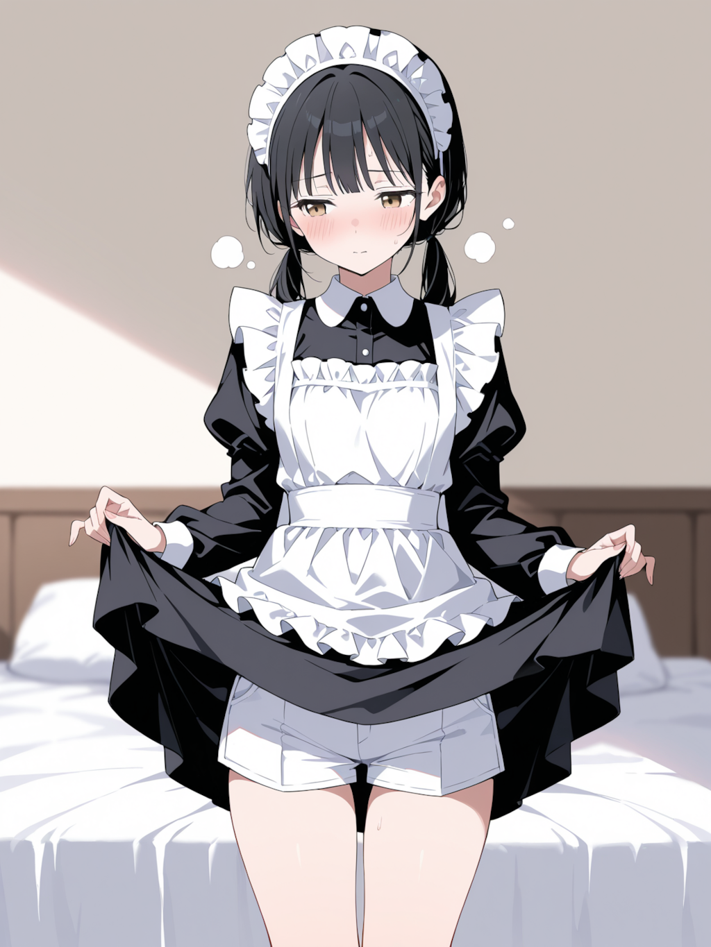 ご主人様、こんな格好お許しください。