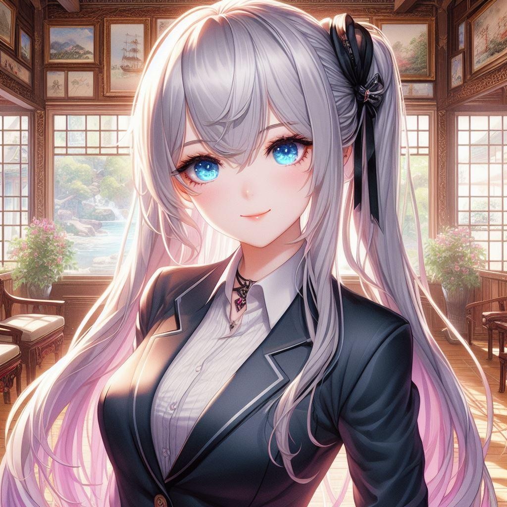 風見鶏の館を案内する香澄さん