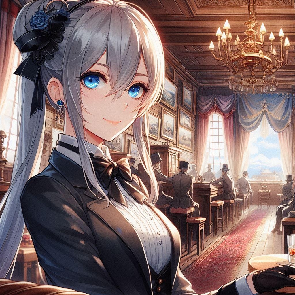 風見鶏の館を案内する香澄さん