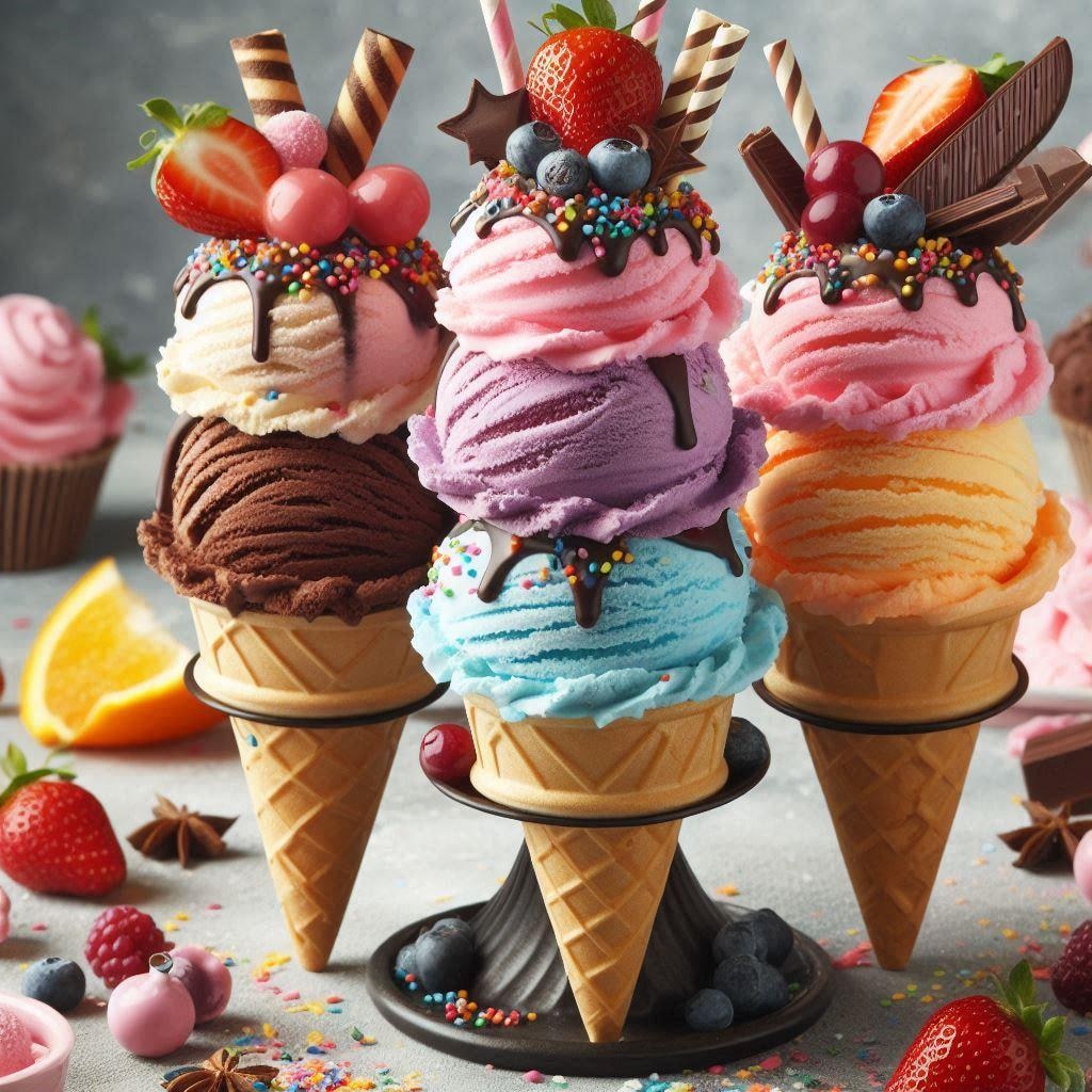 3段アイスクリーム