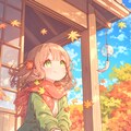 秋風に舞う紅葉と風鈴の音色 2枚目