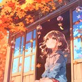秋風に舞う紅葉と風鈴の音色 4枚目