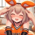 もふもふオレンジうさ耳ガール 3枚目
