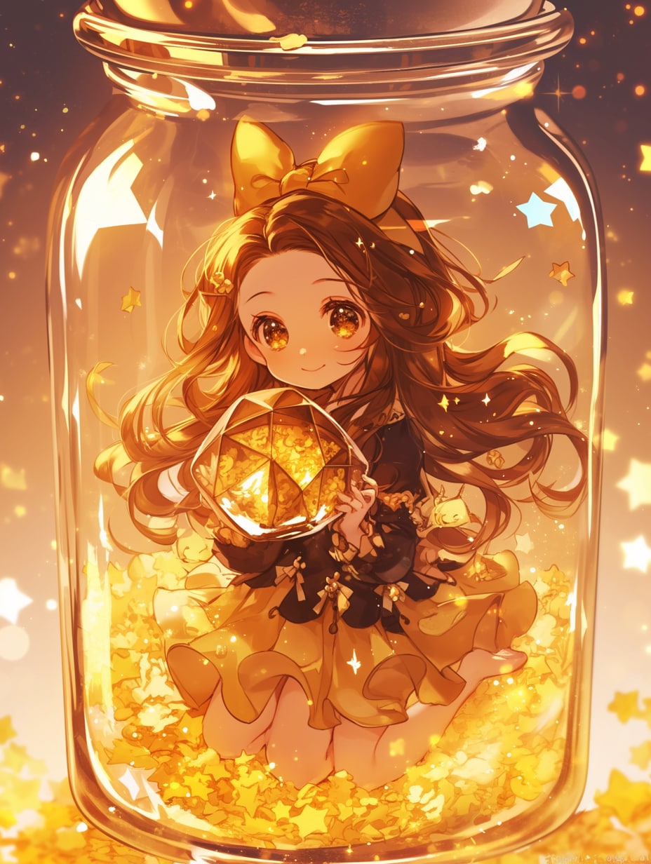 「瓶詰の少女」黄22 | の人気AIイラスト・グラビア